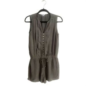 Splendid Anthropologie Olive Green Tank Shorts Romper Size Small